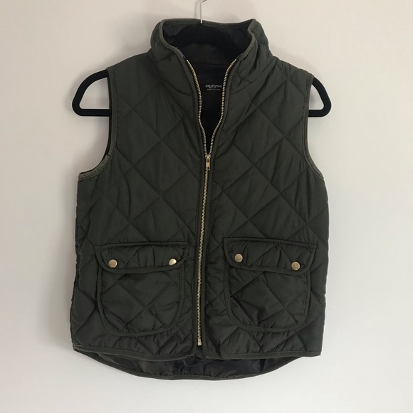 Seagoo Jackets & Blazers - Seagoo Green Lightweight Puffer Vest w/Gold Zipper